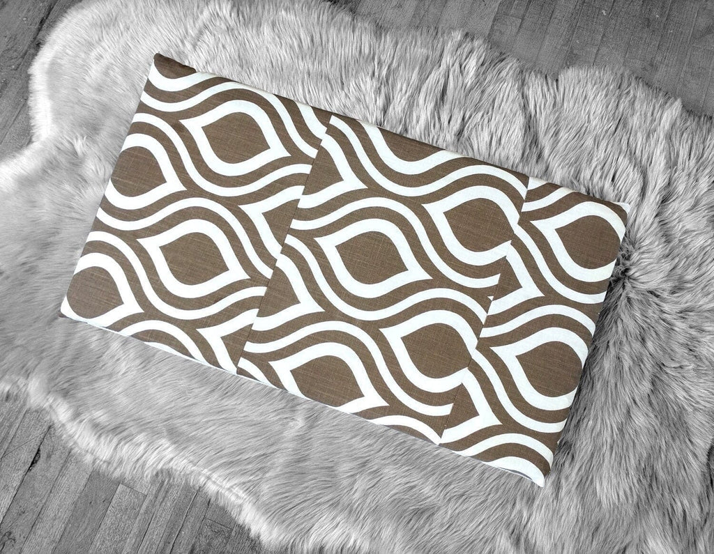SALE IKEA Bankkamrat, Hemmahos, Stuva Bench Pad Cover  70's Brown Wavy