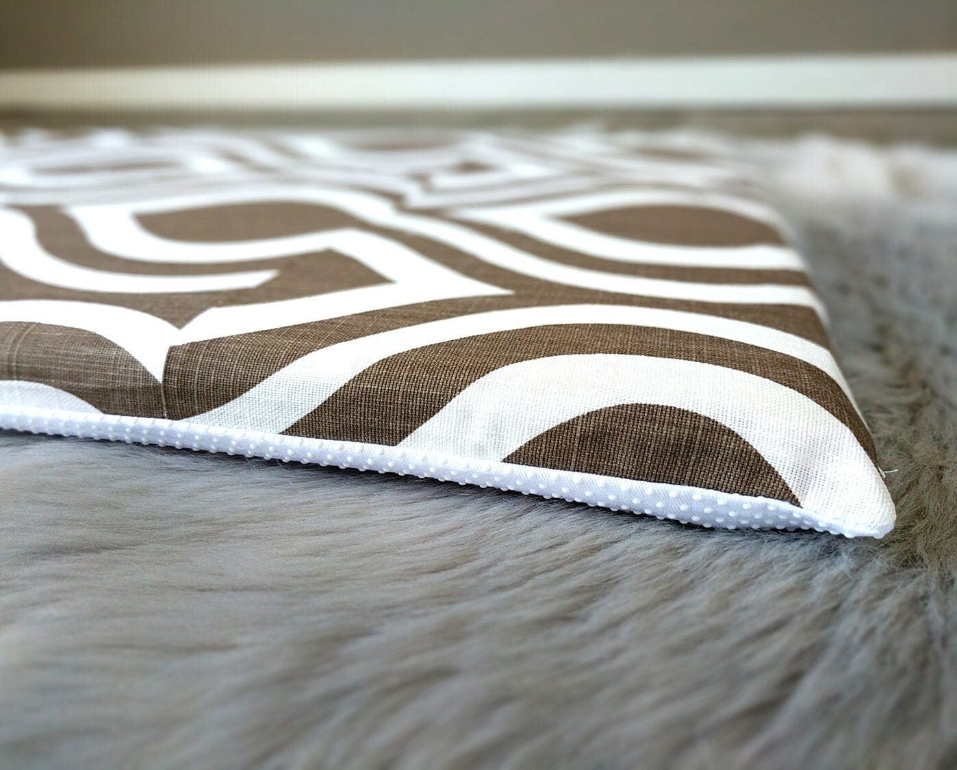 SALE IKEA Bankkamrat, Hemmahos, Stuva Bench Pad Cover  70's Brown Wavy