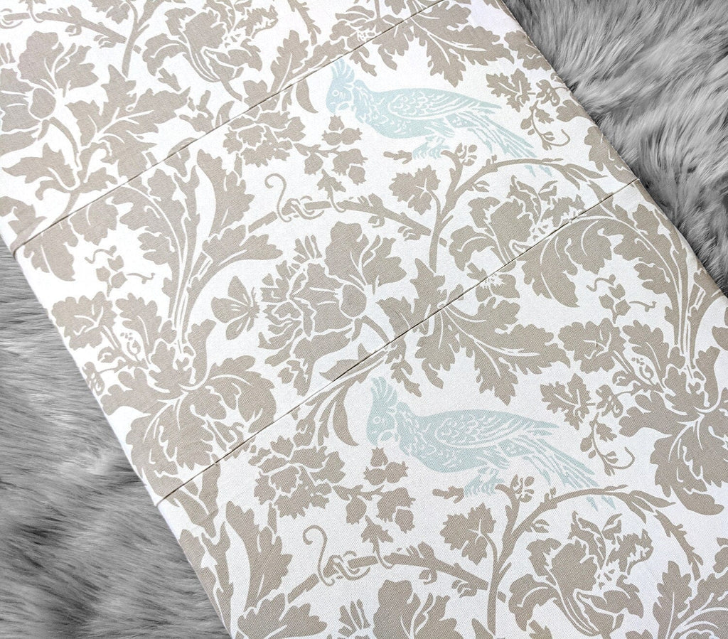 SALE IKEA Bankkamrat, Hemmahos, Stuva Bench Pad Cover Beige Blue Floral Cockatoo Bench Pad Cover