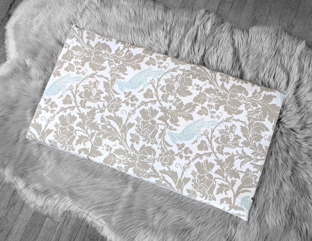 SALE IKEA Bankkamrat, Hemmahos, Stuva Bench Pad Cover Beige Blue Floral Cockatoo Bench Pad Cover