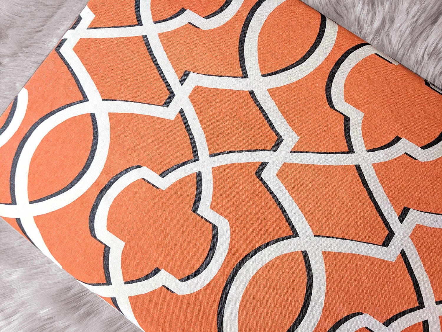 SALE IKEA Bankkamrat, Hemmahos, Stuva Bench Pad Cover  Cinnamon Orange Retro Print