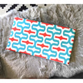 SALE IKEA Bankkamrat, Hemmahos, Stuva Bench Pad Cover  Geometric Pattern, Turquoise Blue Red