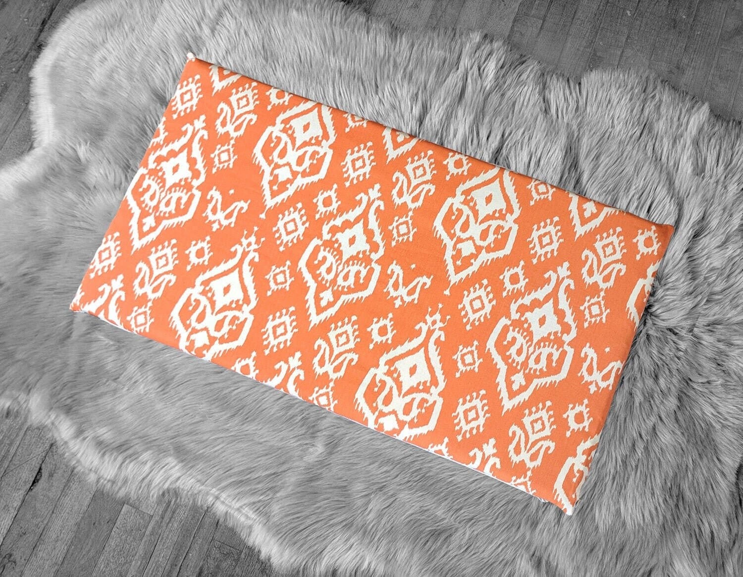 SALE IKEA Bankkamrat, Hemmahos, Stuva Bench Pad Cover  Orange Indian Ikat Print
