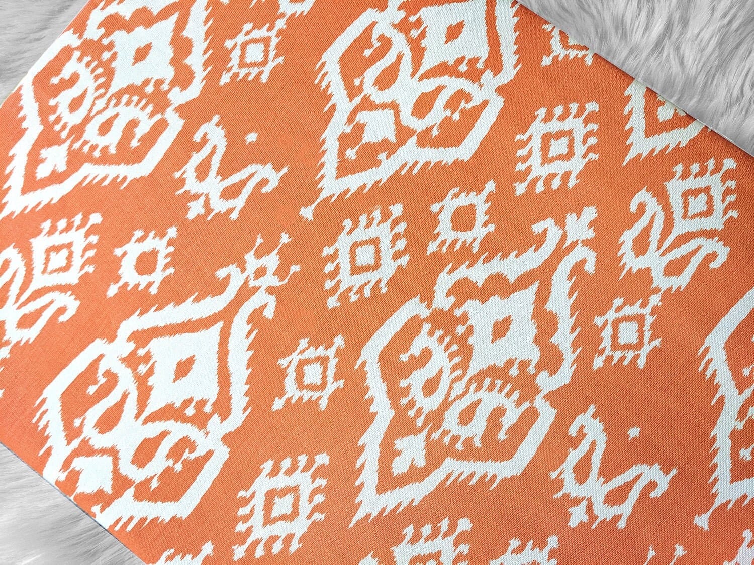 SALE IKEA Bankkamrat, Hemmahos, Stuva Bench Pad Cover  Orange Indian Ikat Print