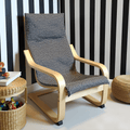 Black Vine Cotton Cushion Cover, Compatible with IKEA Children's Poang
