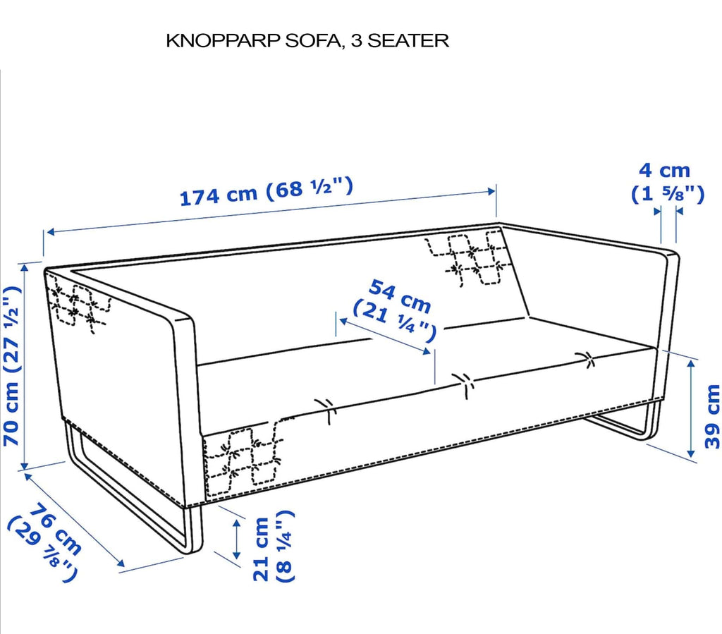 Boho Indigo Blue Slipcover for IKEA Knopparp Sofa – Vibrant, Comfortable, and Bohemian Chic