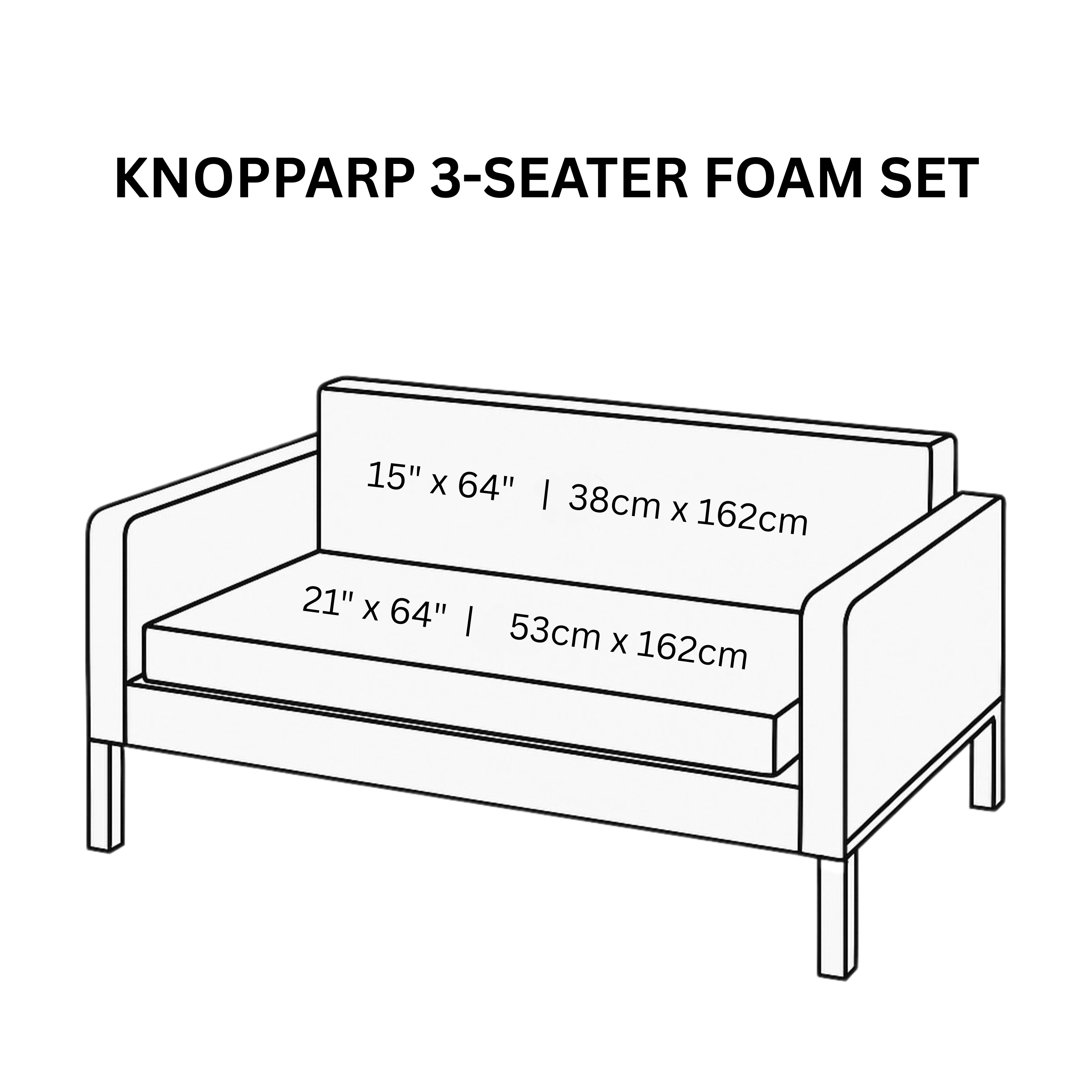 Solid White European Linen Slipcover for IKEA Knopparp Sofa – Simple, Elegant, and Versatile