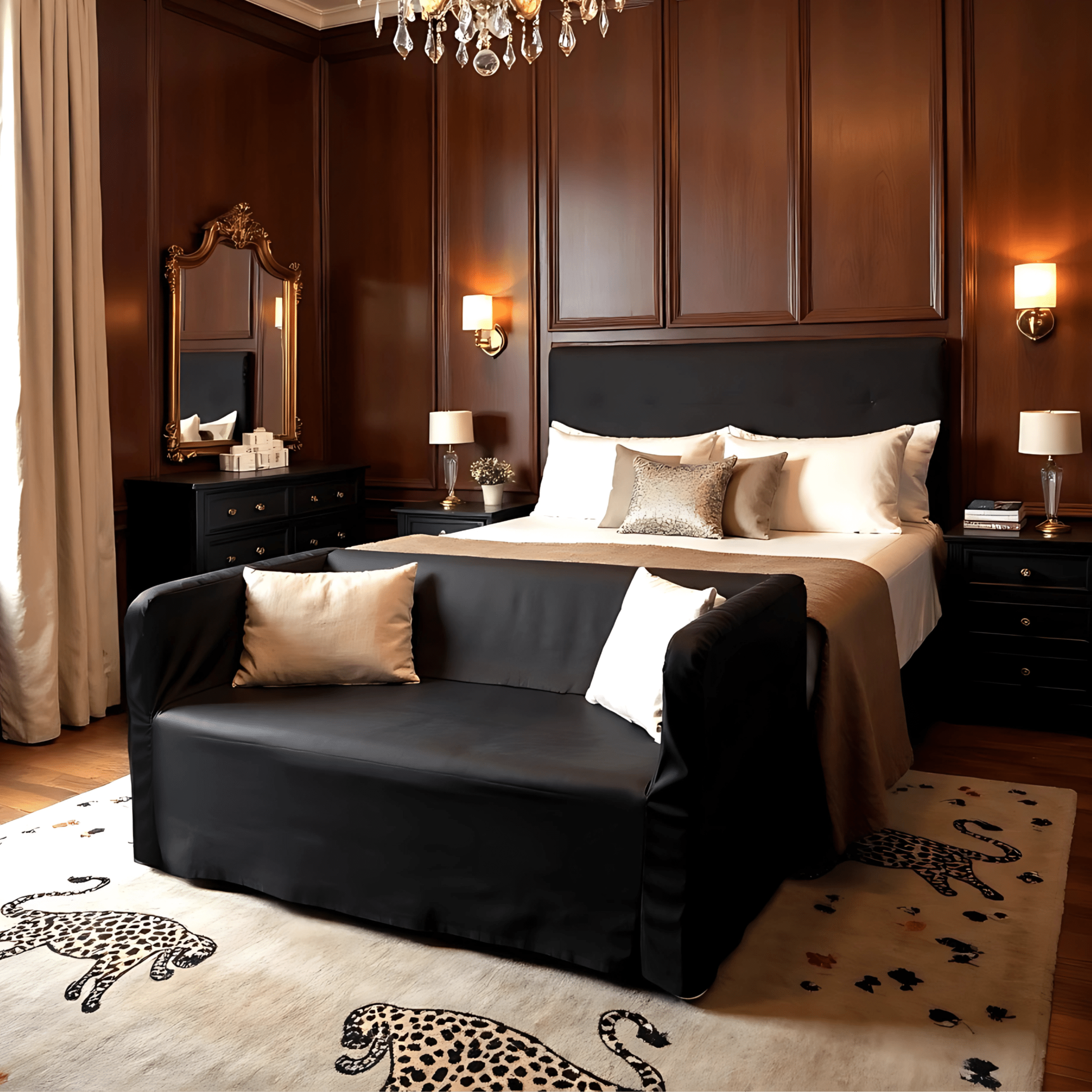 Solid Black Linen Slipcover for IKEA Knopparp Sofa – Timeless, Durable, and Sophisticated