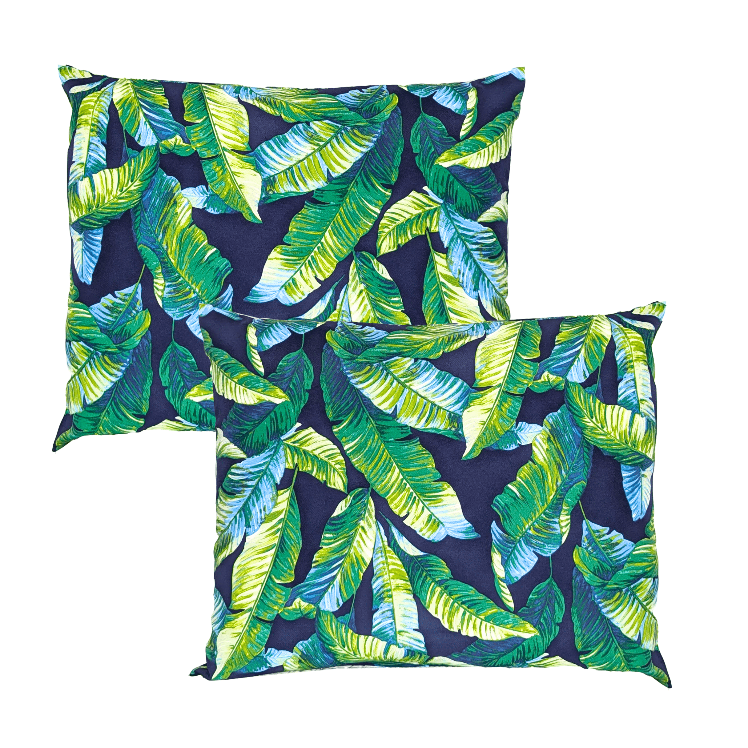 Rockin Cushions Outdoor Slip Covers | Green Banana Leaf Jungle Print | Compatible with IKEA Duvholmen Kuddarna Cushions | Includes 2 Kuddarna Pillow Covers and 2 Duvholmen Seat Covers - Set of 4