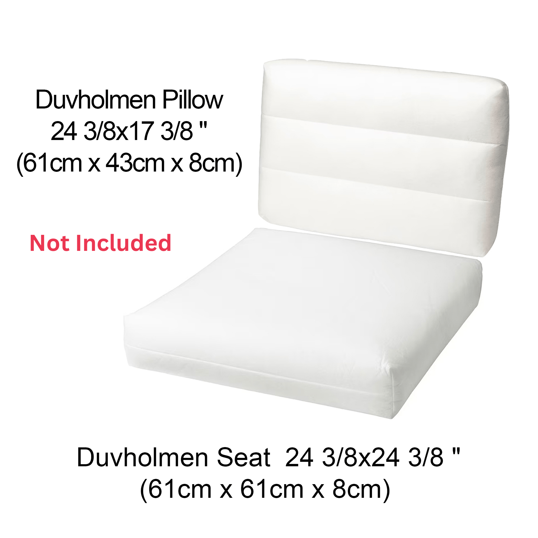 8-PIECE DELUXE BUNDLE Outdoor Cushion Cover Set and Chair Pads – Compatible with IKEA Duvholmen, Blue Rain