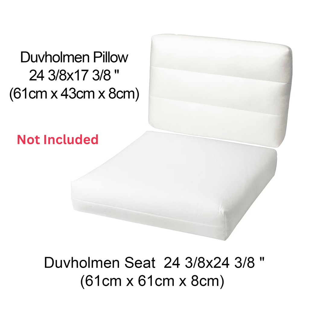8-PIECE DELUXE BUNDLE Outdoor Cushion Covers and Chair Pads – Compatible with IKEA Duvholmen, Chic Black and White Cabana Stripe