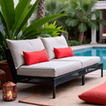 Rockin Cushions Outdoor Slip Covers | Beige Stripe | Compatible with IKEA Duvholmen Kuddarna Cushions | Includes 2 Kuddarna Pillow Covers and 2 Duvholmen Seat Covers - Set of 4