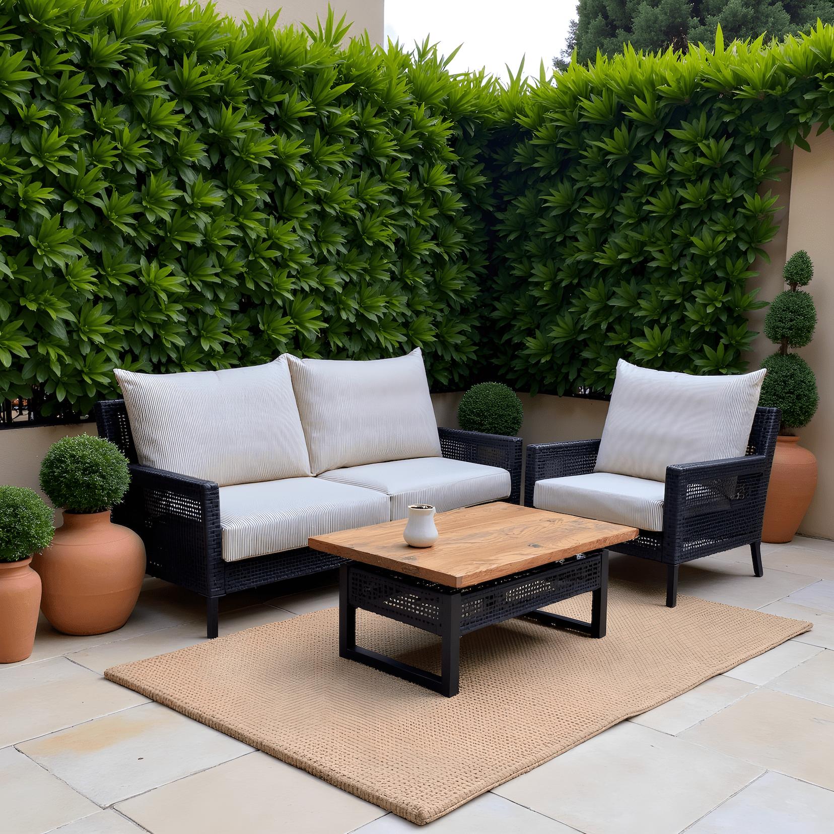 Rockin Cushions Outdoor Slip Covers | Beige Stripe | Compatible with IKEA Duvholmen Cushions | Includes 2 Duvholmen Pillow Covers and 2 Duvholmen Seat Covers - Set of 4