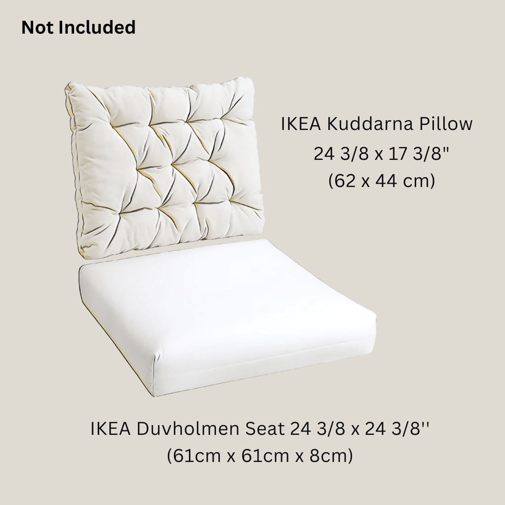 Rockin Cushions Outdoor Slip Covers | Green Banana Leaf Jungle Print | Compatible with IKEA Duvholmen Kuddarna Cushions | Includes 2 Kuddarna Pillow Covers and 2 Duvholmen Seat Covers - Set of 4