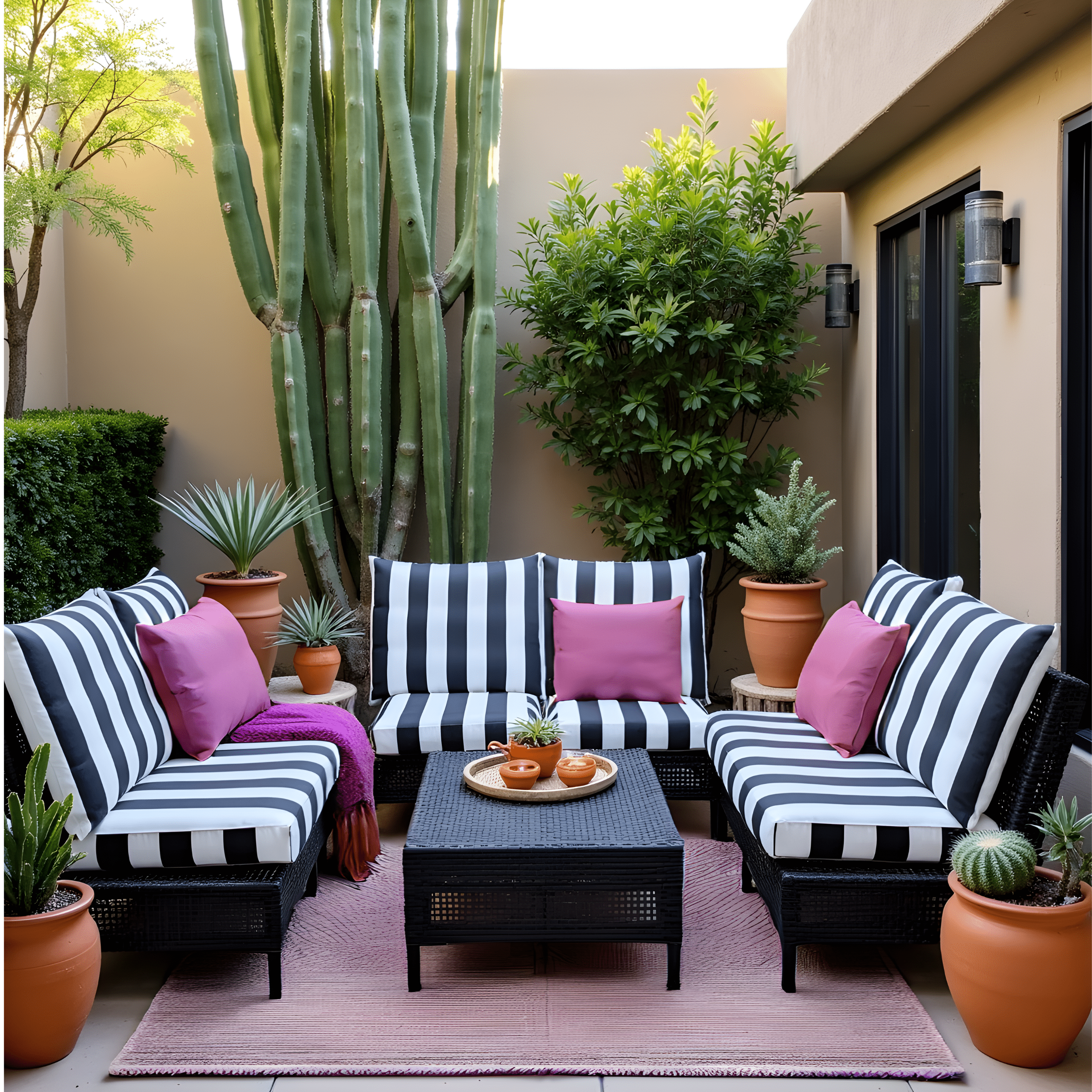 Black and White Cabana Stripe Outdoor Slip Covers, Compatible with IKEA Duvholmen