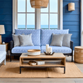 Rockin Cushions Outdoor Slip Covers | Blue Rain | Compatible with IKEA Duvholmen Cushions | Includes 2 Duvholmen Pillow Covers and 2 Duvholmen Seat Covers - Set of 4