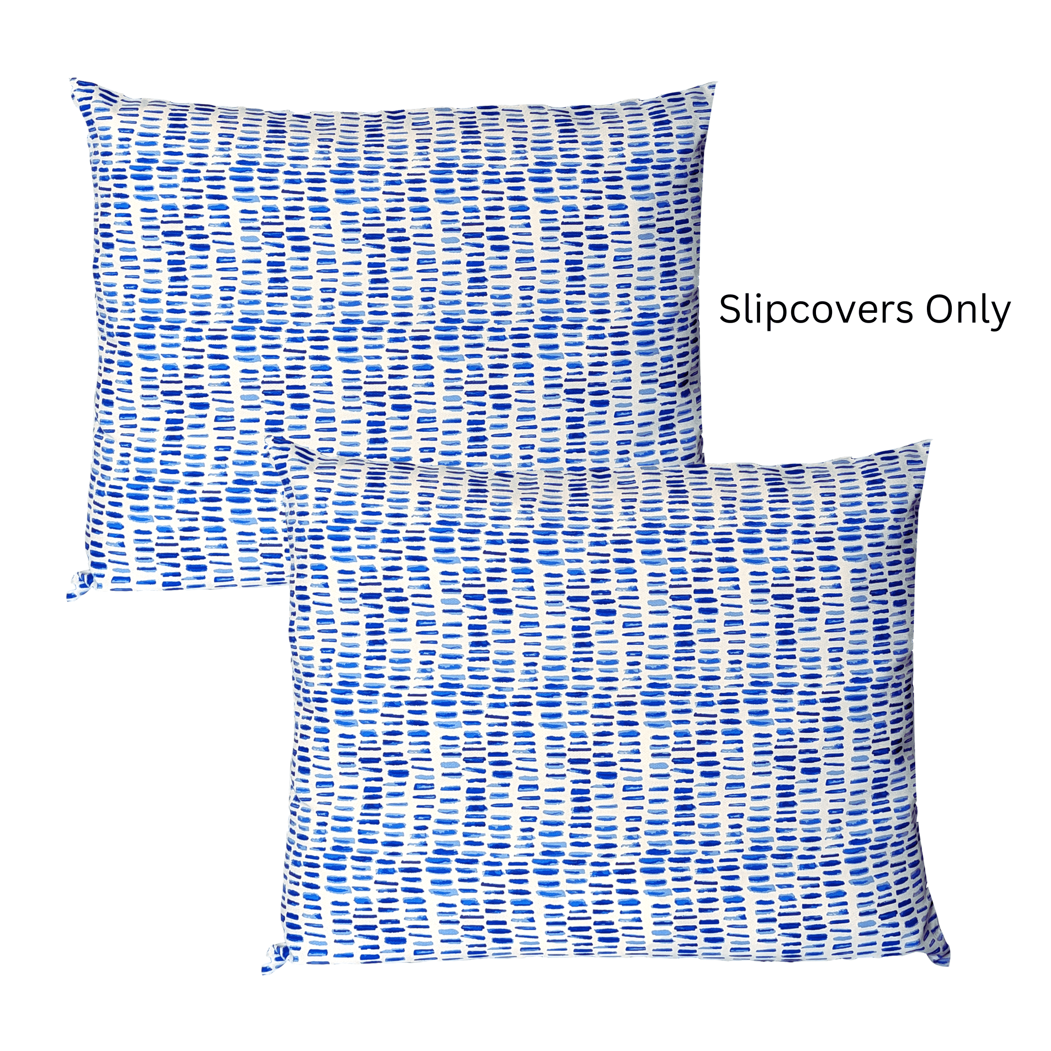 Rockin Cushions Outdoor Slip Covers | Blue Rain | Compatible with IKEA Duvholmen Kuddarna Cushions | Includes 2 Kuddarna Pillow Covers and 2 Duvholmen Seat Covers - Set of 4