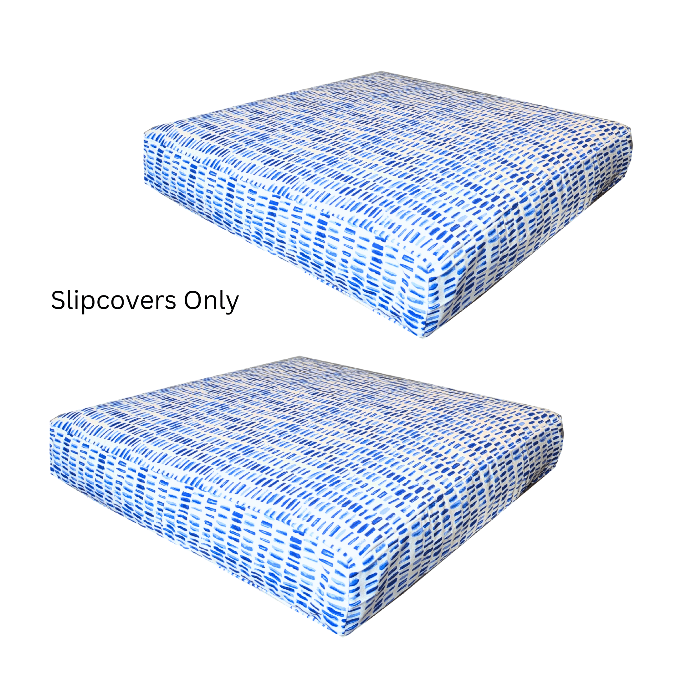 8-PIECE DELUXE BUNDLE Outdoor Cushion Cover Set and Chair Pads – Compatible with IKEA Duvholmen, Blue Rain