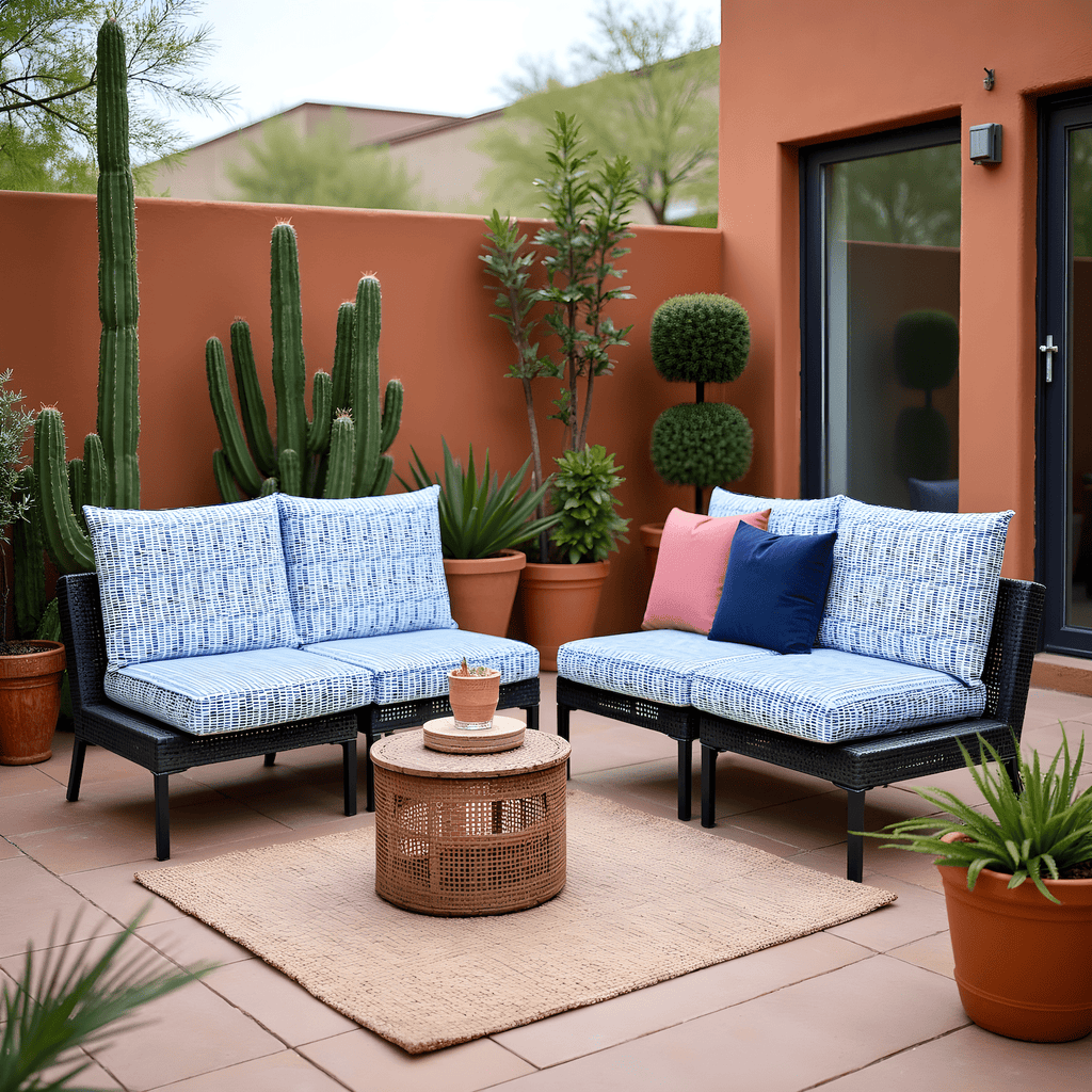 Rockin Cushions Outdoor Slip Covers | Blue Rain | Compatible with IKEA Duvholmen Kuddarna Cushions | Includes 2 Kuddarna Pillow Covers and 2 Duvholmen Seat Covers - Set of 4