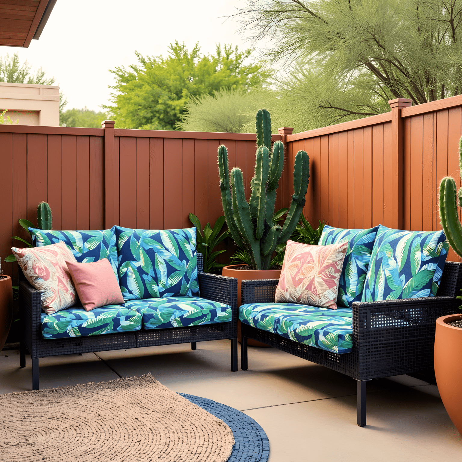 Navy Green Banana Leaf Outdoor Slip Covers, Compatible with IKEA Duvholmen
