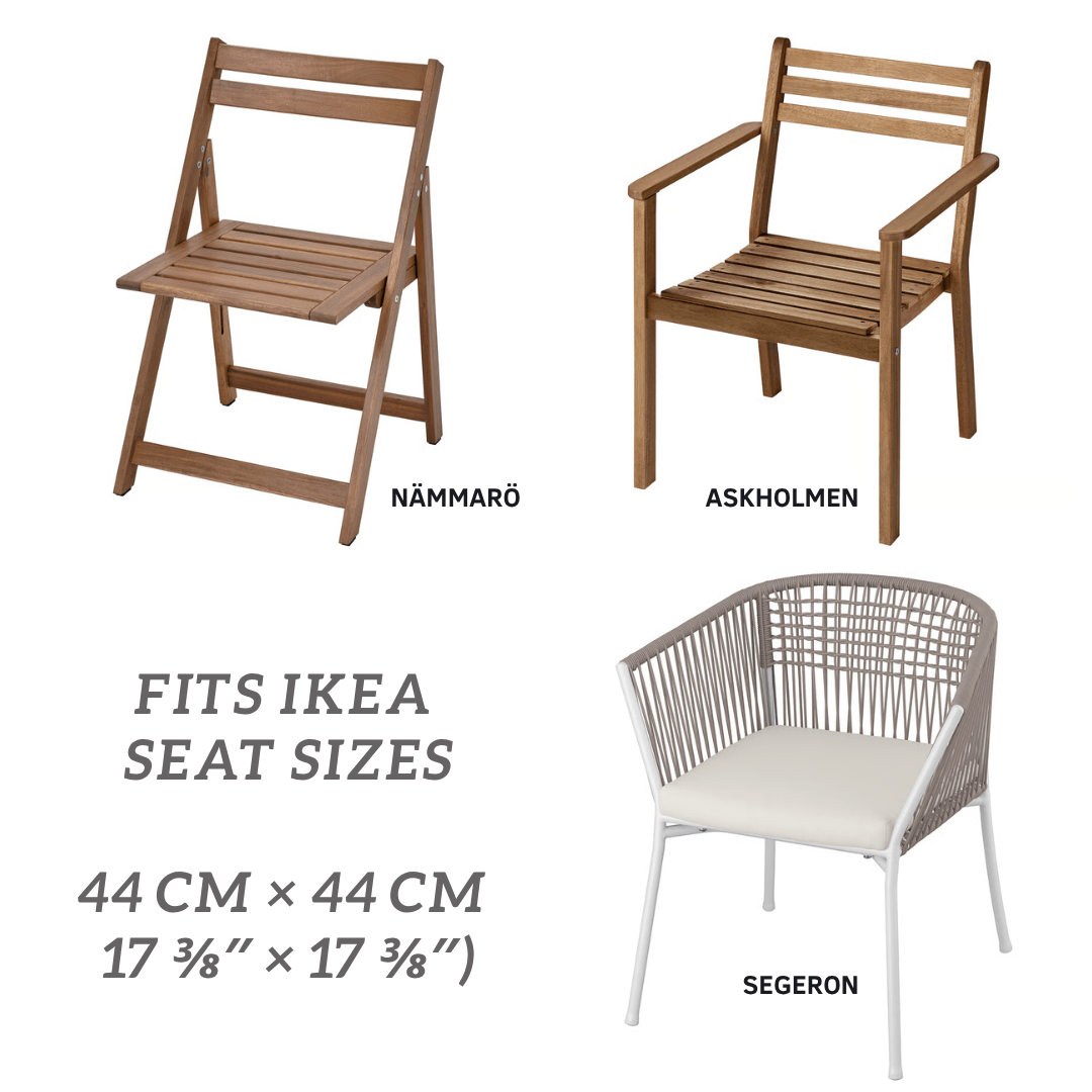 8-PIECE DELUXE BUNDLE Outdoor Cushion Cover Set and Chair Pads – Compatible with IKEA Duvholmen, Blue Rain