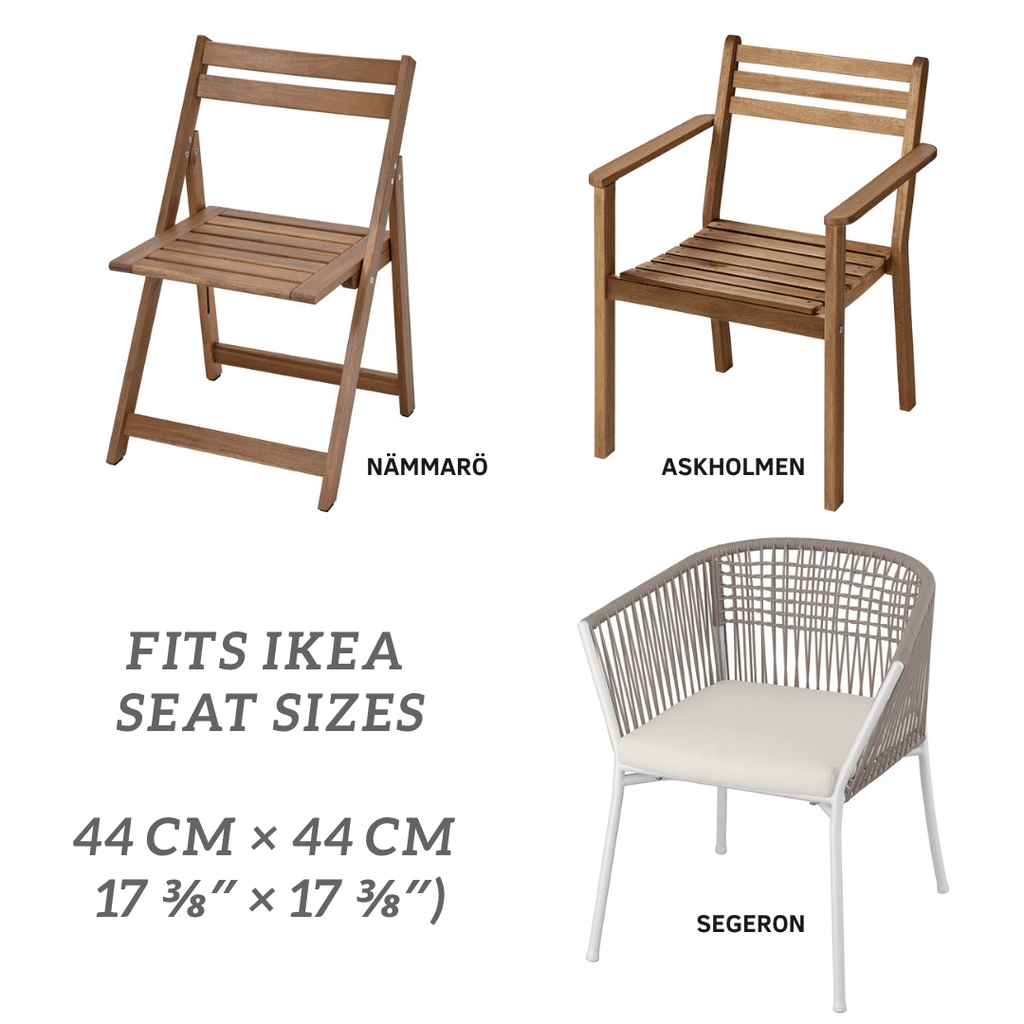 8-PIECE DELUXE BUNDLE Outdoor Cushion Covers and Chair Pads – Compatible with IKEA Duvholmen, Chic Black and White Cabana Stripe