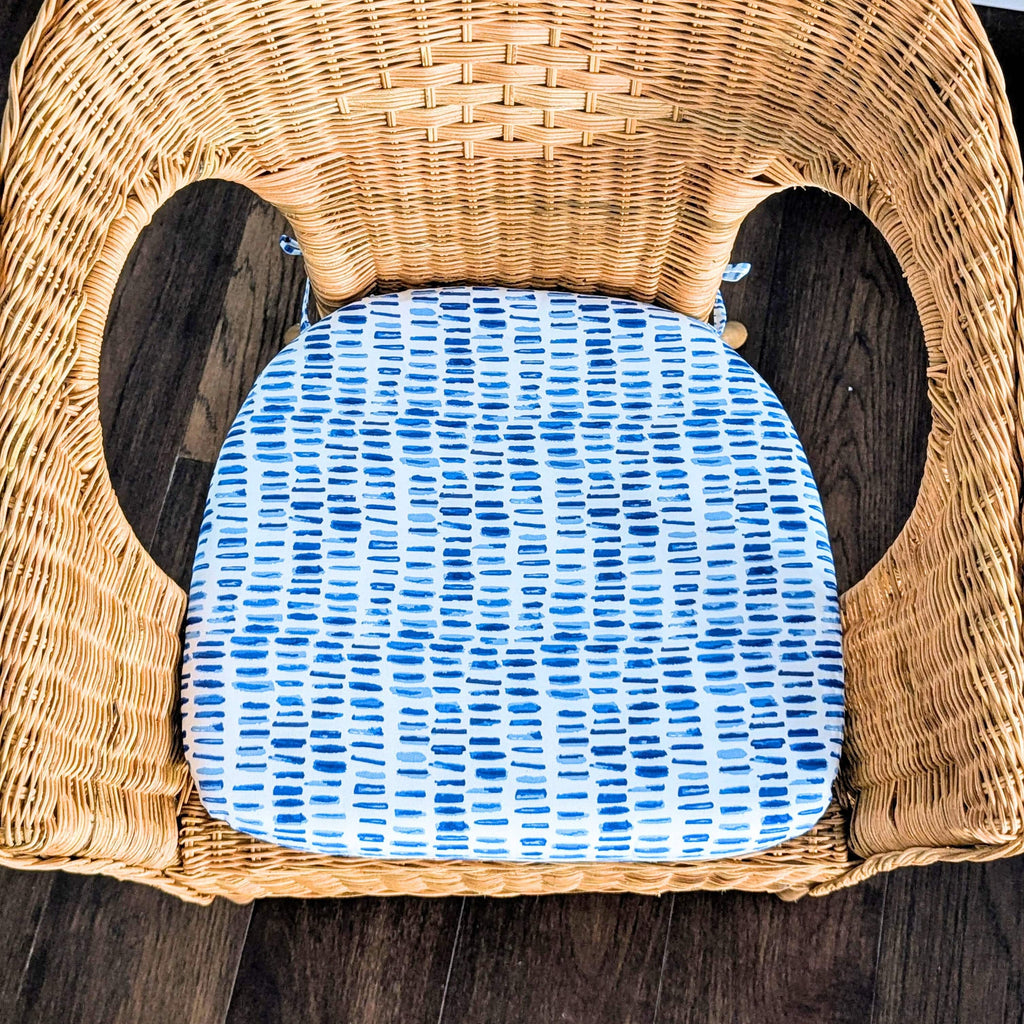 Set of 2, Blue Rain U-Shape Outdoor Chair Pad, Removable Covers