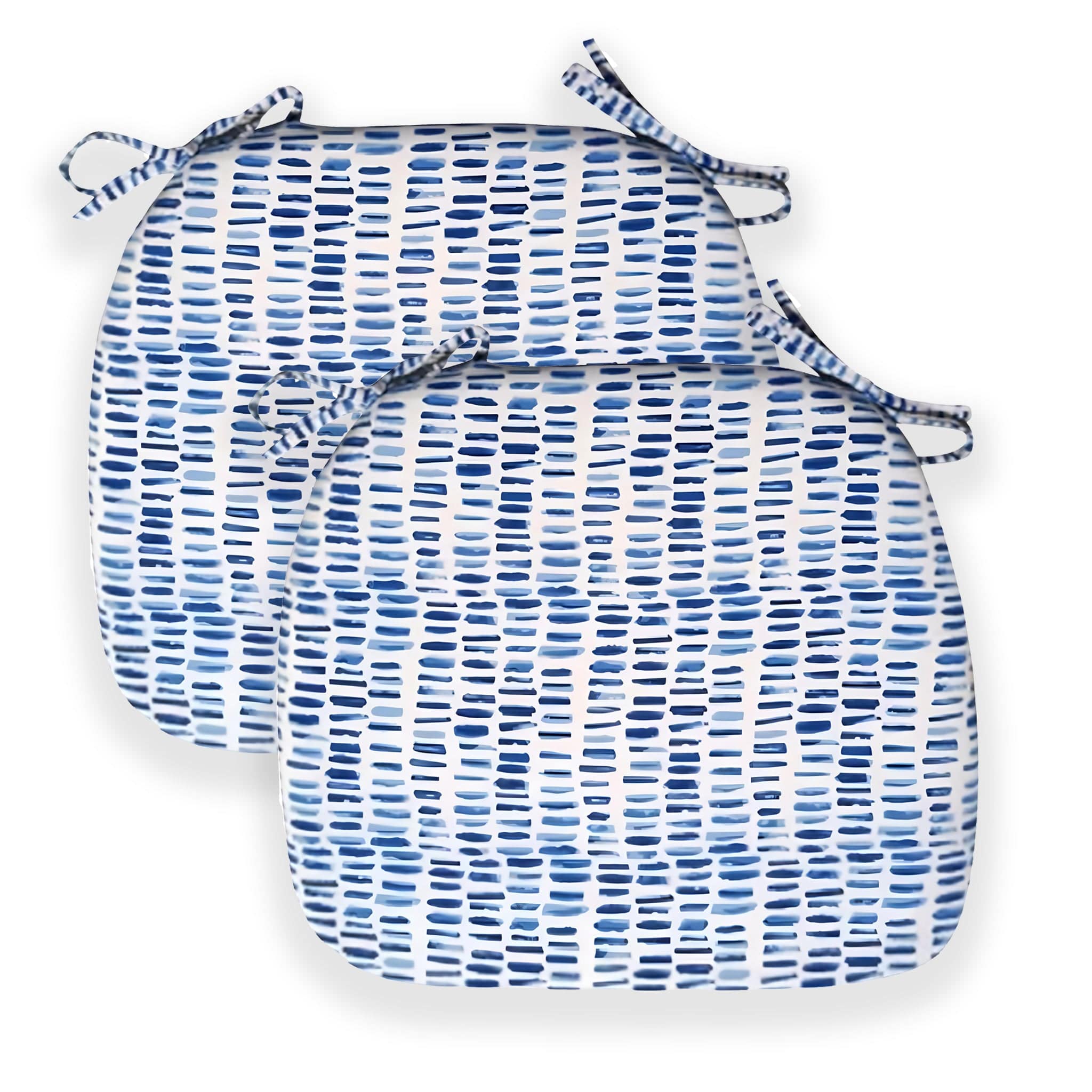 Set of 2, Blue Rain U-Shape Outdoor Chair Pad, Removable Covers