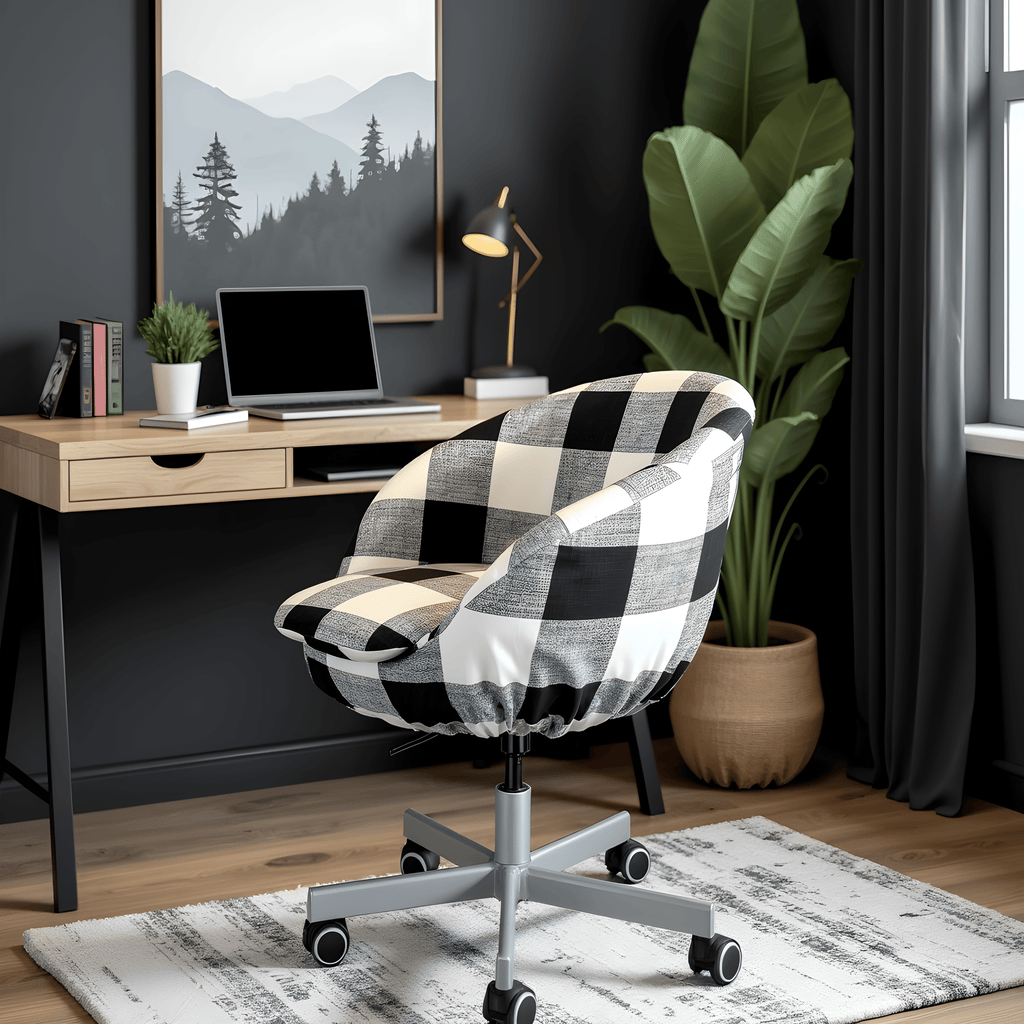 Black Buffalo Check Scandinavian Slip Cover, Compatible with IKEA SKRUVSTA - Made to Order
