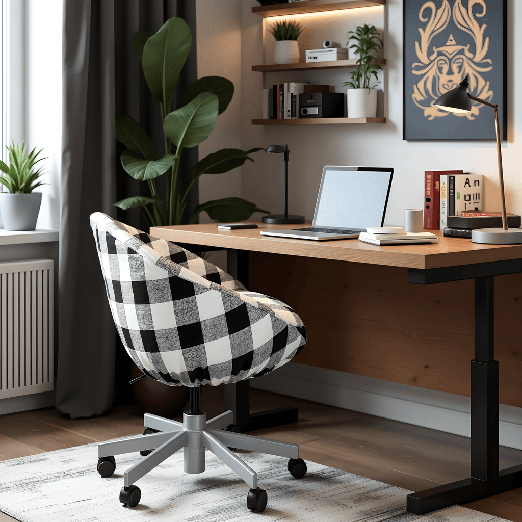 Black Buffalo Check Scandinavian Slip Cover, Compatible with IKEA SKRUVSTA - Made to Order