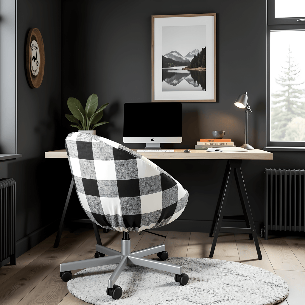 Black Buffalo Check Scandinavian Slip Cover, Compatible with IKEA SKRUVSTA - Made to Order