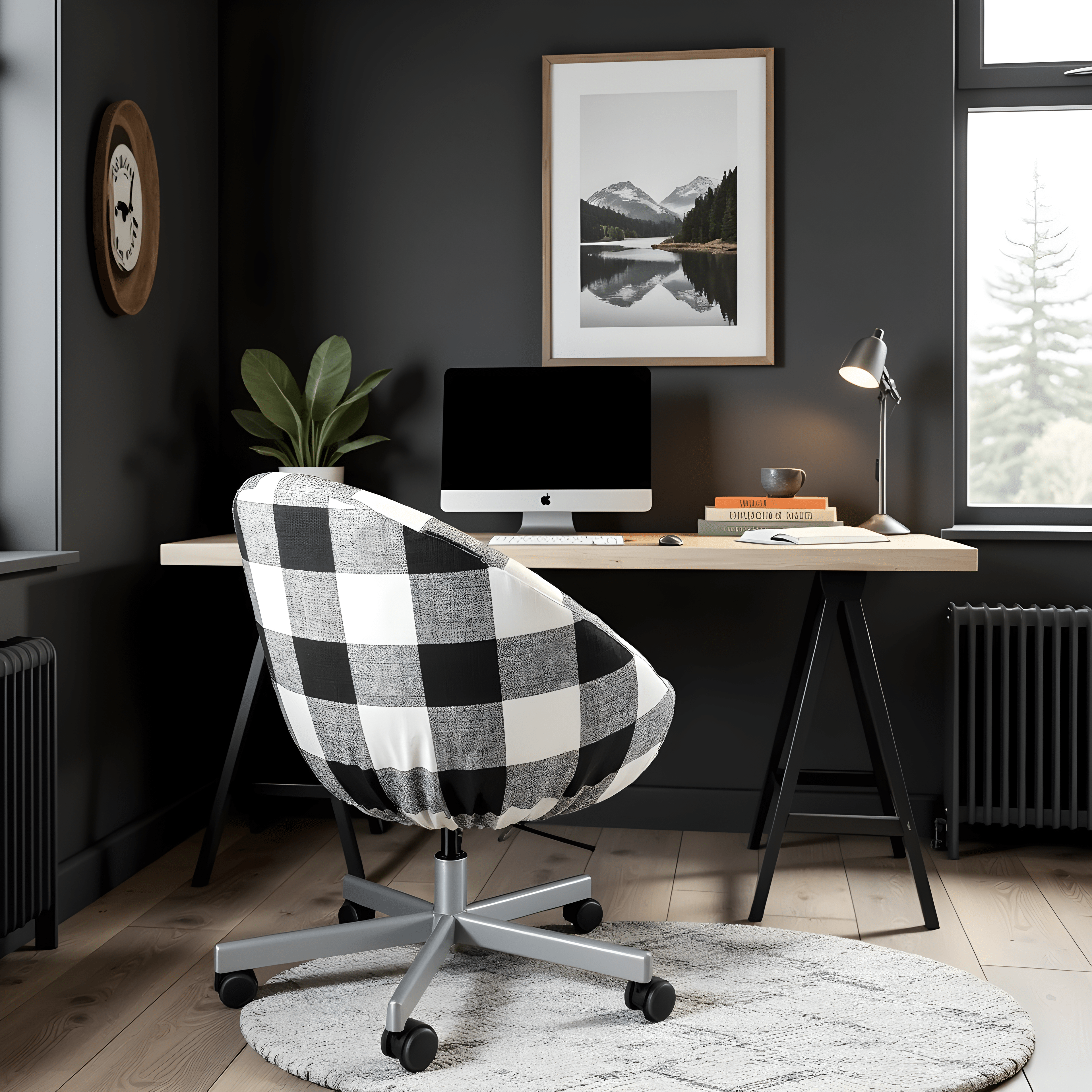 Black Buffalo Check Scandinavian Slip Cover, Compatible with IKEA SKRUVSTA - Made to Order