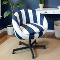 Navy Blue Cabana Stripe Slipcover Compatible with IKEA SKRUVSTA Chair – Coastal, Stylish, and Functional