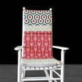 Grey Polka Dot, Red Arrow Patchwork Seat Cushion