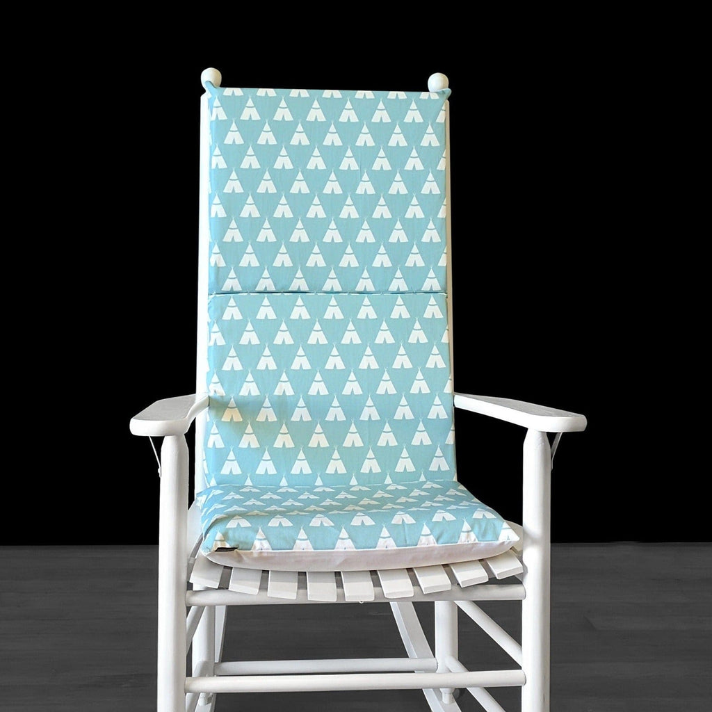 Indian Wig Wam Rocking Chair Cushion, Blue Tee Pee Seat Covers
