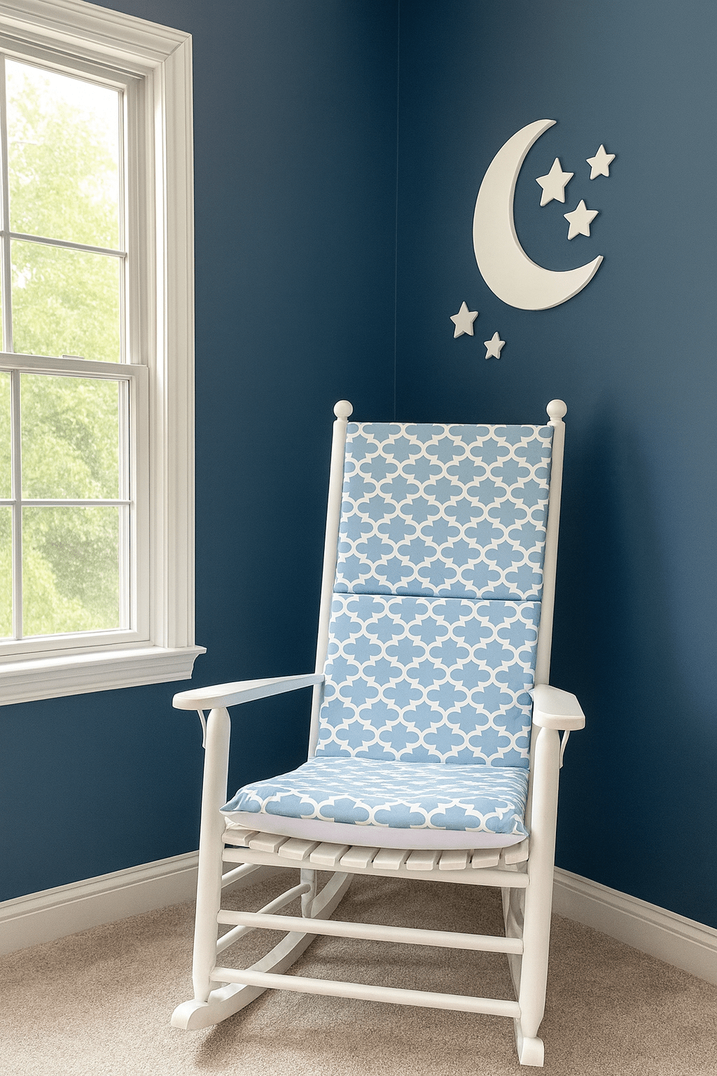 Light Blue Rocking Chair Covers, Indian Style Rocking Chair Pads And Covers