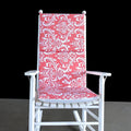 Nursery Room Rocking Chair Cushion, Coral Pink Damask Flower Print