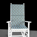 Pastel Blue Brown Chevron Rocking Chair Cushion