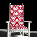 Red Honeycomb Rocking Chair Pad, Red Patterned Cushion