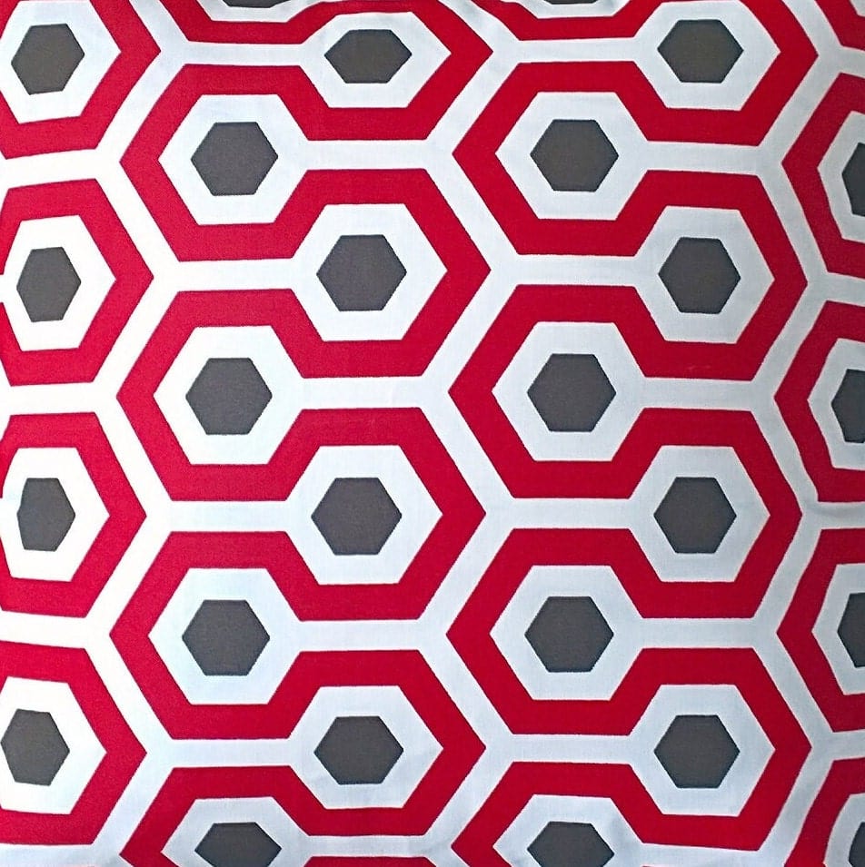 Red Honeycomb Rocking Chair Pad, Red Patterned Cushion