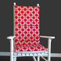 Squares Rocking Chair Pad, Red Patterned Cushion
