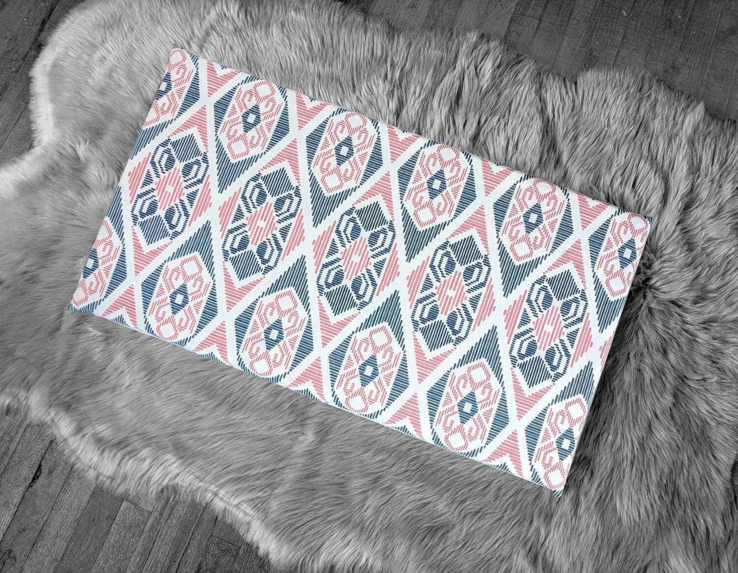 SALE IKEA Bankkamrat, Hemmahos, Stuva Bench Pad Cover Blue Pink Tribal Pattern