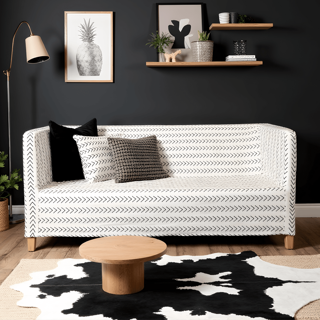 Boho Mudcloth Arrow Print Slipcover for IKEA Knopparp Sofa – Artistic, Modern, and Bold