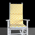 Yellow Chevron Rocking Chair Cushion, Summer Chair Slipcovers