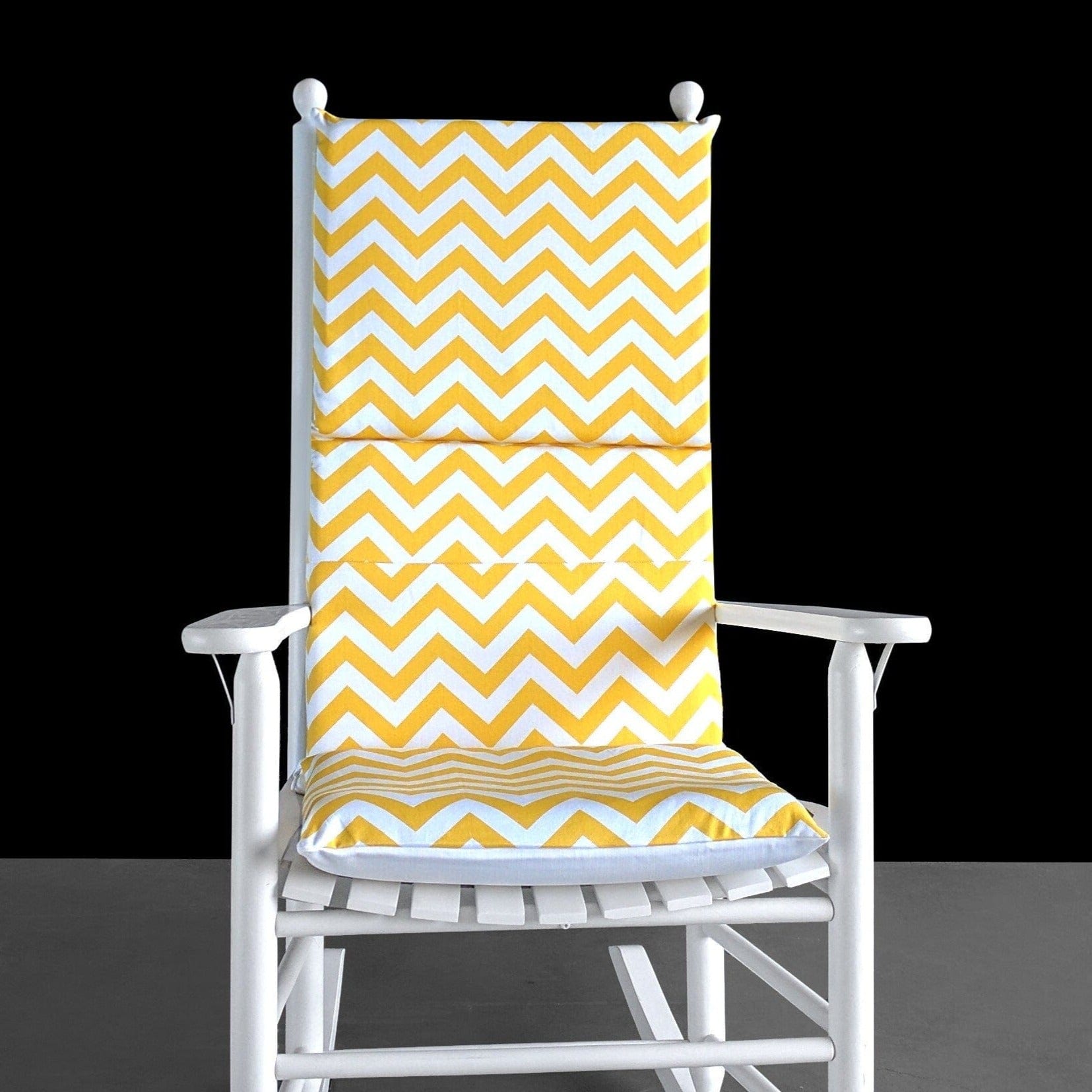 Yellow Chevron Rocking Chair Cushion, Summer Chair Slipcovers