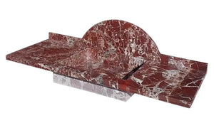 Rosso Levanto marble wall-mount sink, red marble with white veining by Villohome