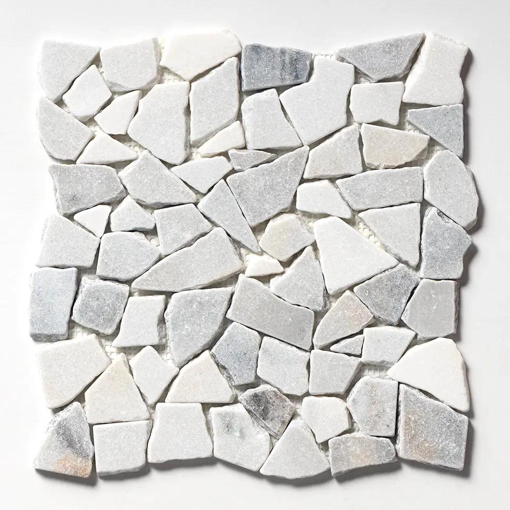 Silver Sky Multi Finish Palladian Marble Mosaics 12x12