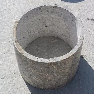 Coffee table base: gray cylindrical concrete-style pedestal for a round tabletop