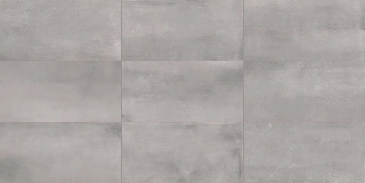 Chicago Silver Concrete Look Porcelain Tiles 12x24
