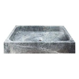Sirius gray marble rectangular above-vanity bathroom sink, 24 in L x 15 in W x 5 in H